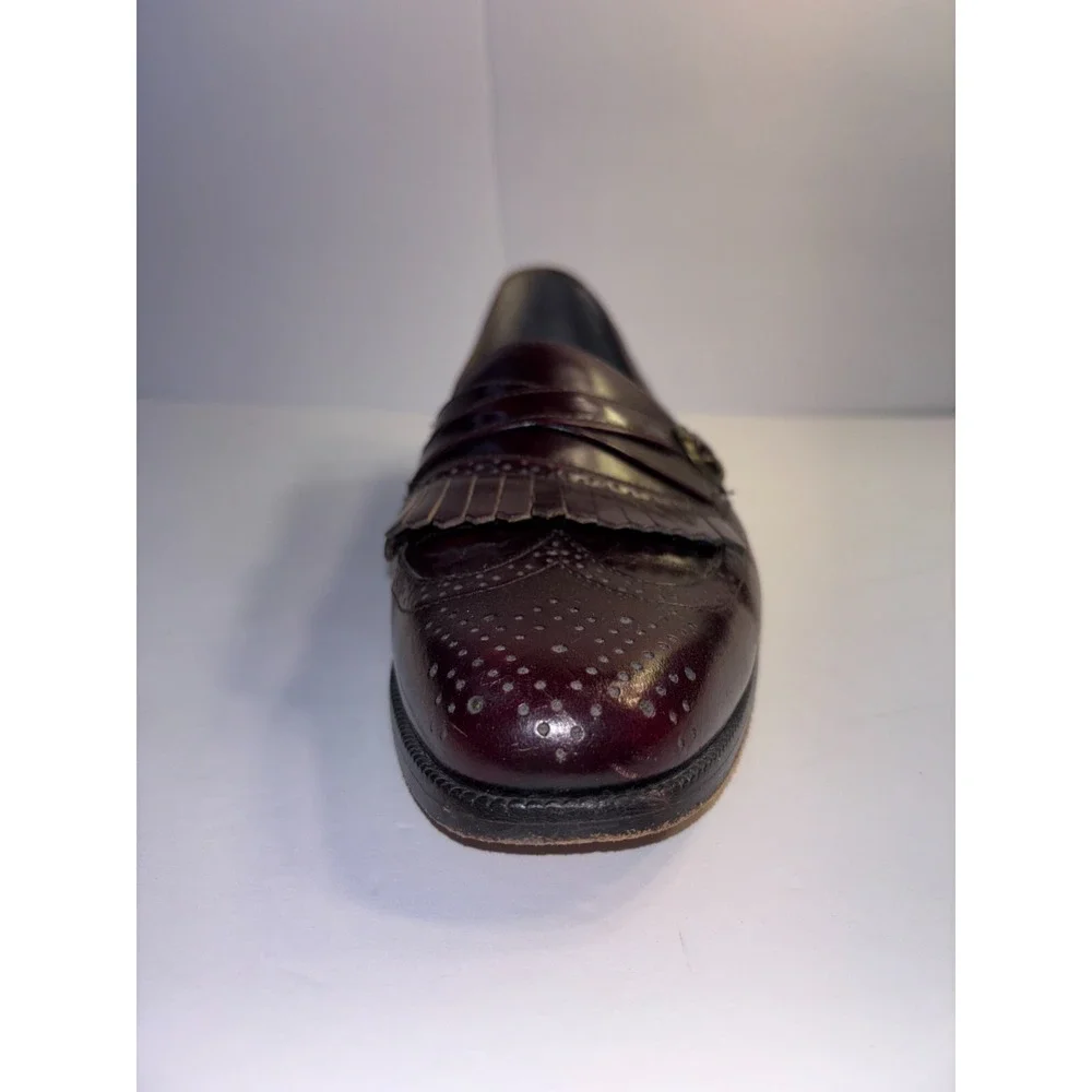 Stacy Adams Dress Shoes Men's 9.5M Brown Leather Nashua Wingtip Longwing Slip On